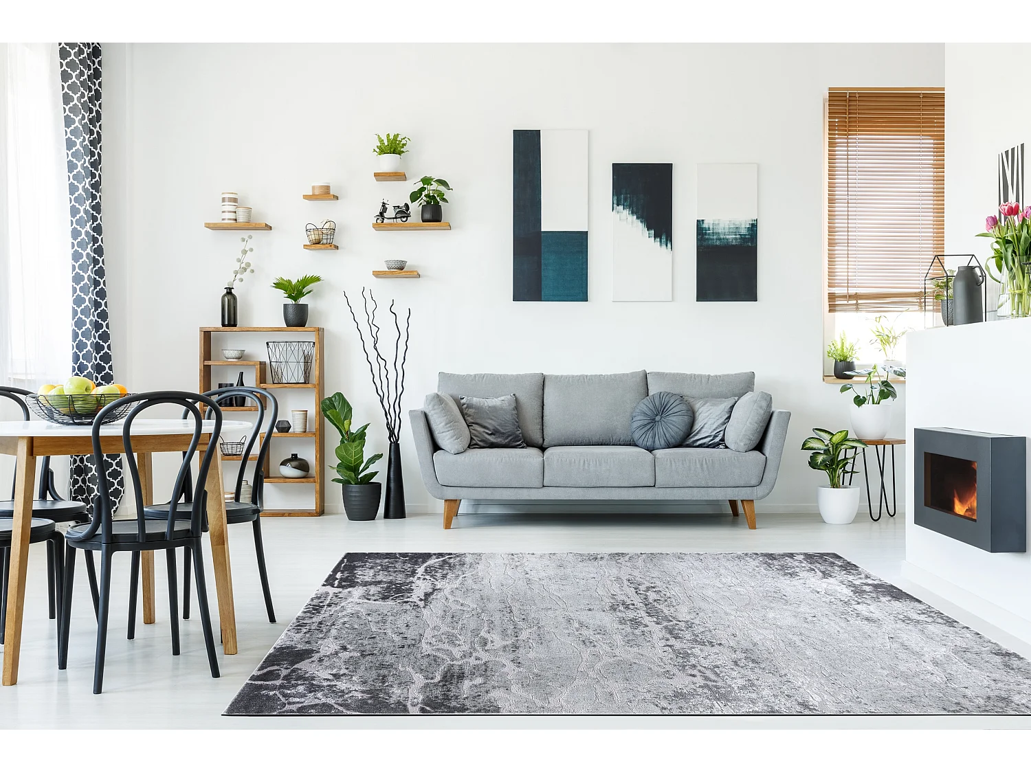 Tapis MEFE moderne  6182 Béton - Structural deux niveaux de molleton  240x330 cm