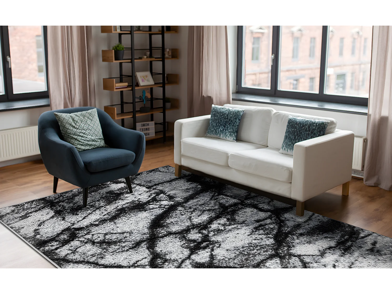 BCF Rug Morad MARMUR marbre - gris 300x400 cm