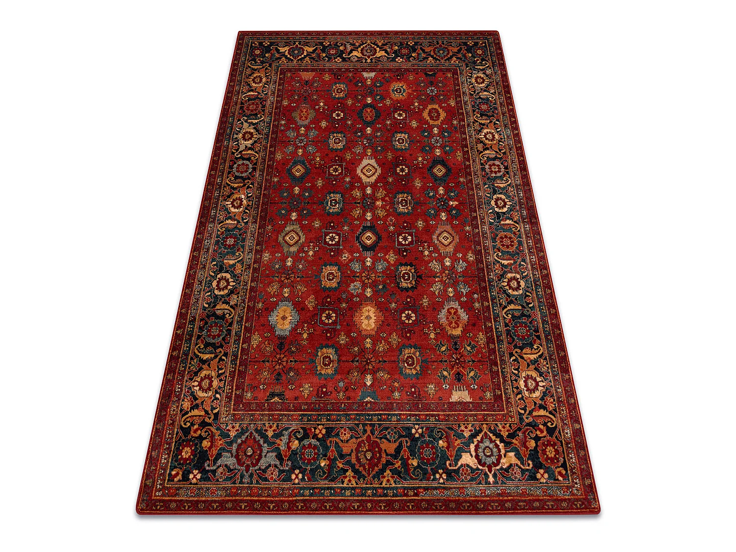 Tapis en laine OMEGA PARILLO Cadre rubis 170x235 cm