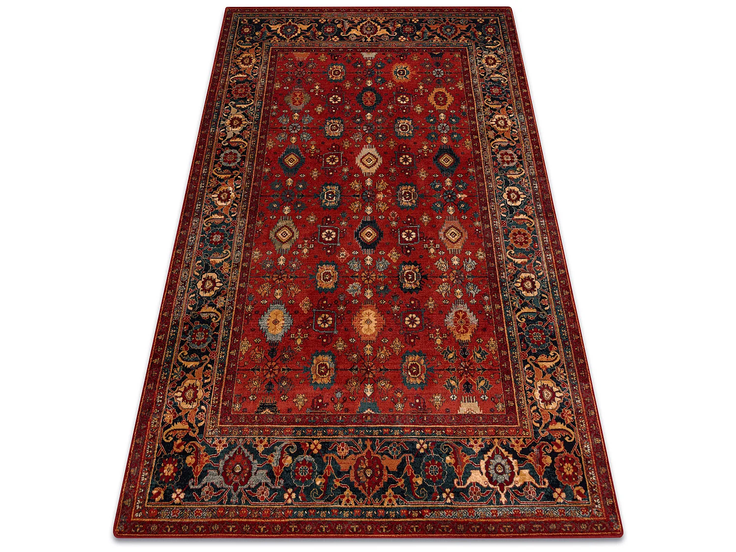 Wollteppich OMEGA PARILLO Rahmen rubin 170x235 cm