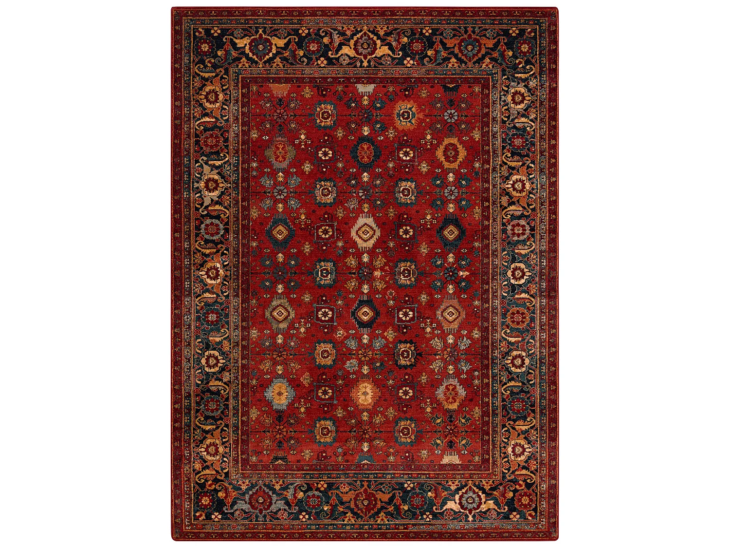 Wollteppich OMEGA PARILLO Rahmen rubin 170x235 cm