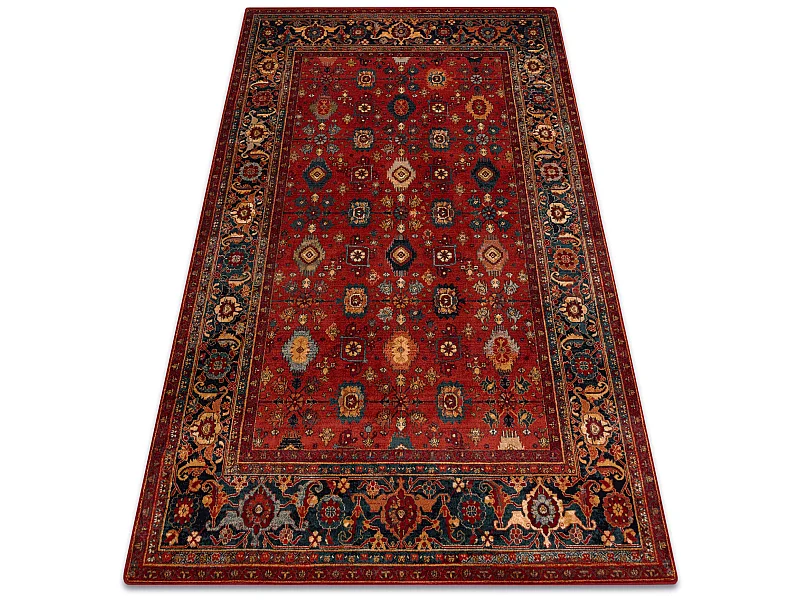 Wollteppich OMEGA PARILLO Rahmen rubin 170x235 cm