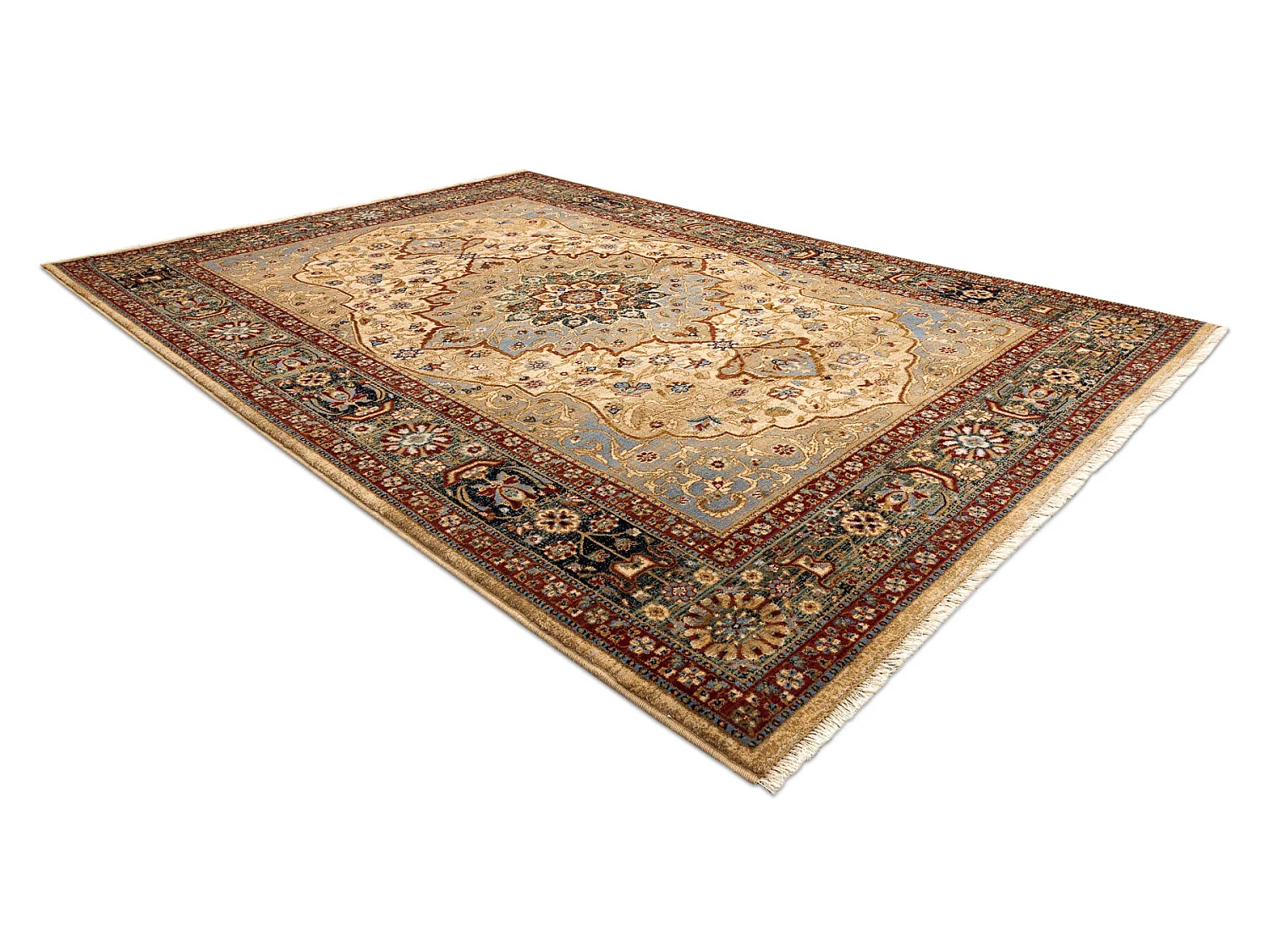 Tapijt KESHAN Rosette oosters 7519/53555 beige / blauw 80x145 cm