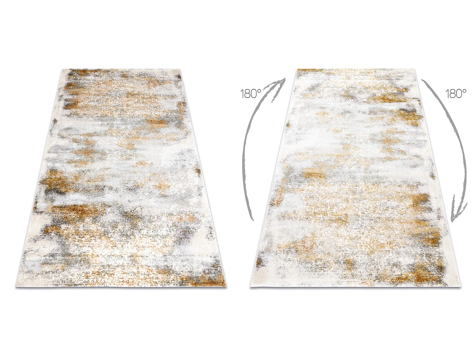 Tapijt ACRYL ELITRA 8105 Abstractie gewreven ivoor / oranje  240x350 cm