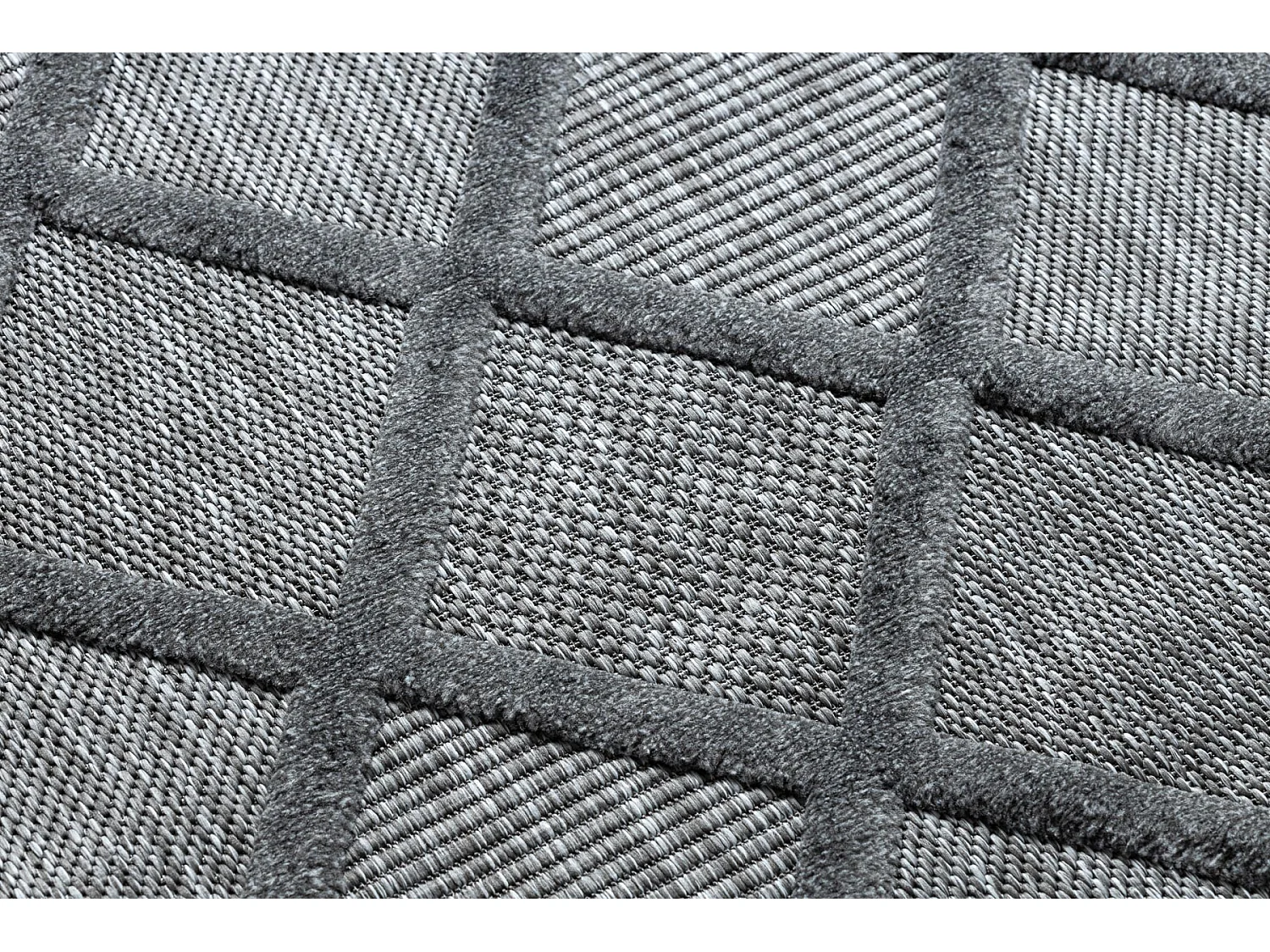 Tappeto SANTO SIZAL 58365 reticolo antracite 180x270 cm