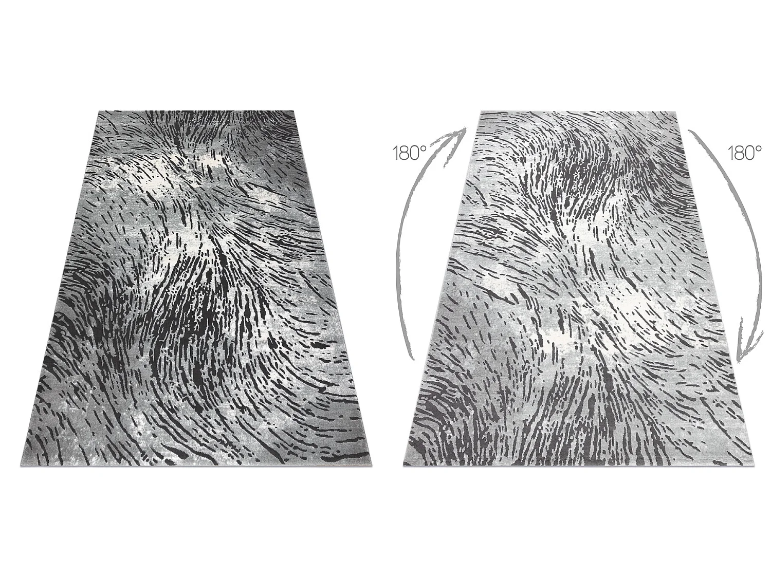 Tapis ZARA 0W3983 P50 520 - Structural deux niveaux de molleton gris / 300x400 cm