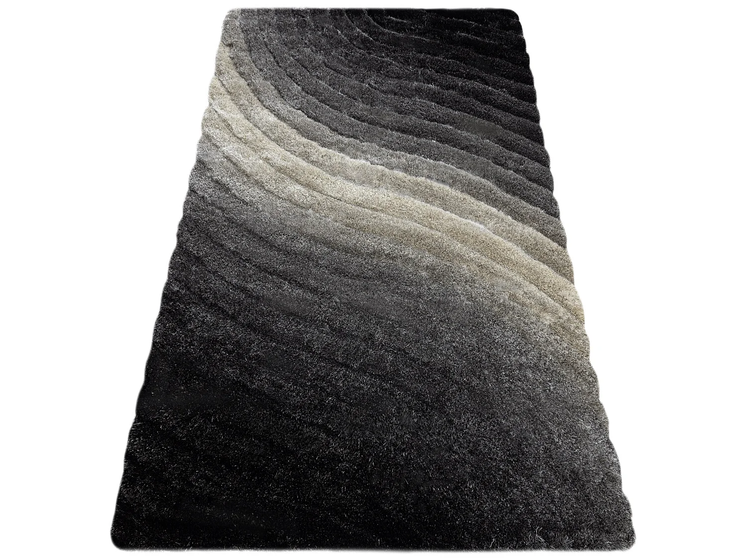 Tapijt shaggy FLIM 006-B1 modern, Golven - Structureel, grijs 160x220 cm