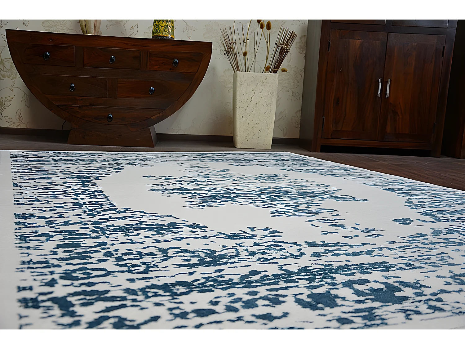 Tapijt ACRYL MANYAS 0917 zilver/Blauw 200x300 cm