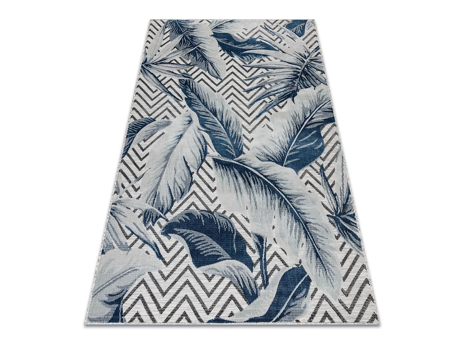 Tapis Structurel BOTANIC 65242 Plumes, zigzag, tissé à plat sur balc 78x150 cm