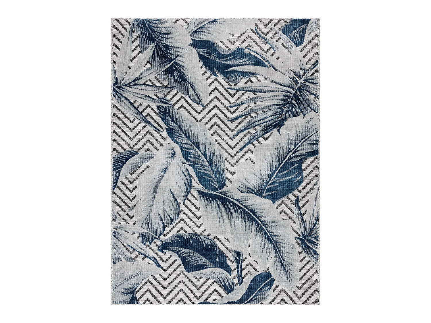 Alfombra Estructural BOTANIC 65242 Plumas, zigzag, tejido plano en el  78x150 cm
