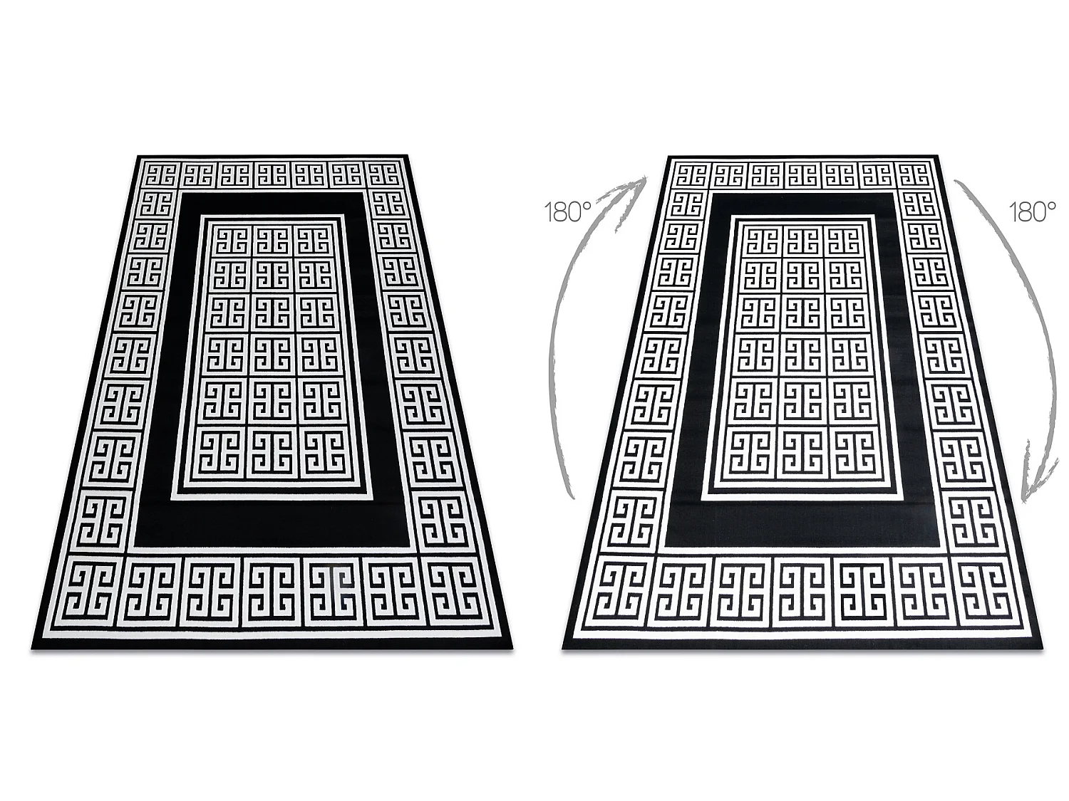 Tapis GLOSS moderne  6776 85 élégant, cadre, grec noir / ivoire 180x270 cm