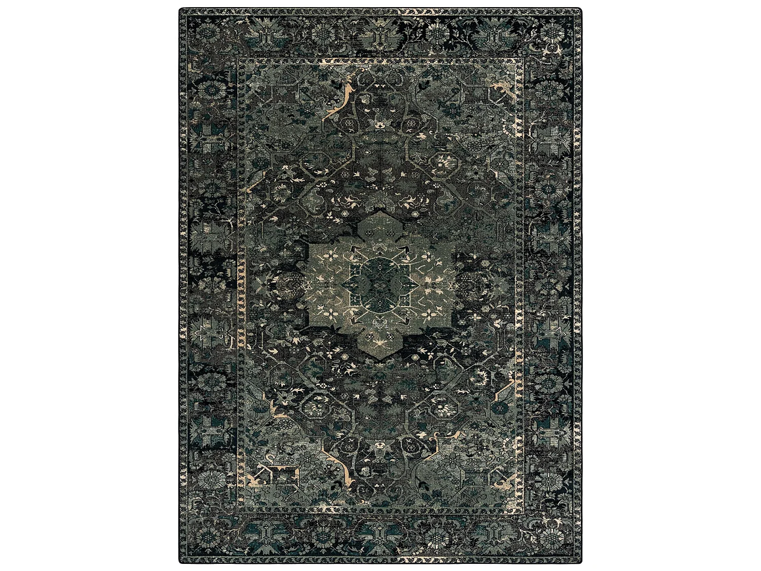 Dywan wełniany POLONIA Dukato Ornament iron zielony 200x300 cm