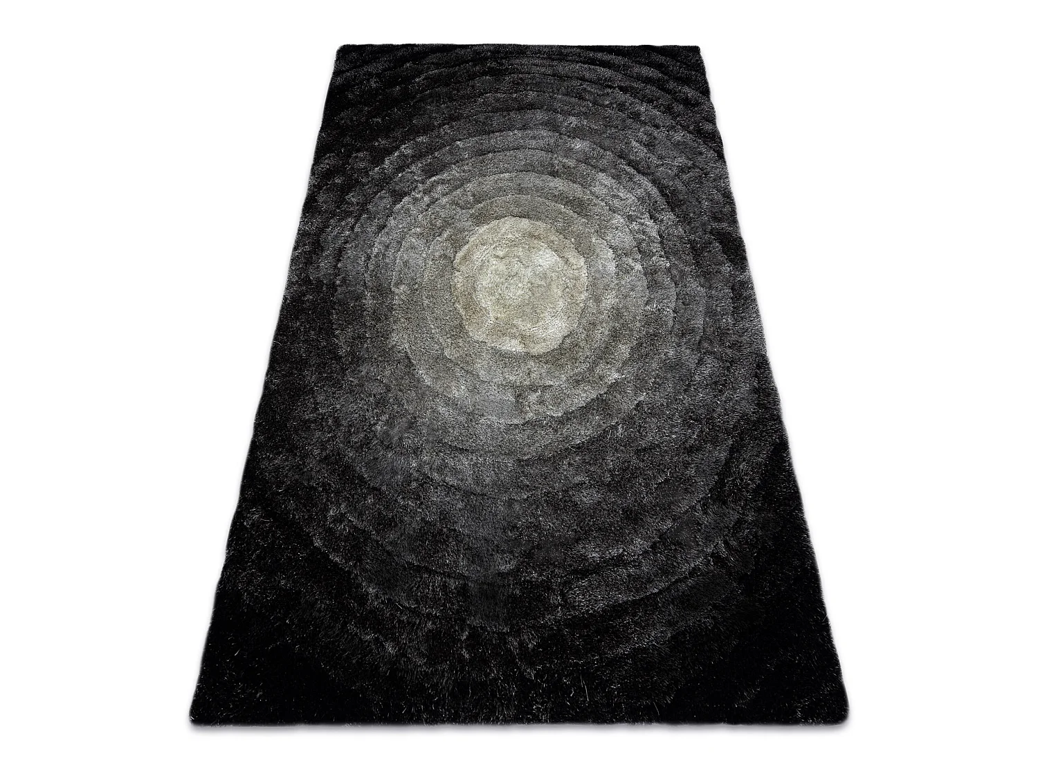 Tapis moderne FLIM 008-B2 shaggy, cercles - Structural gris 120x160 cm
