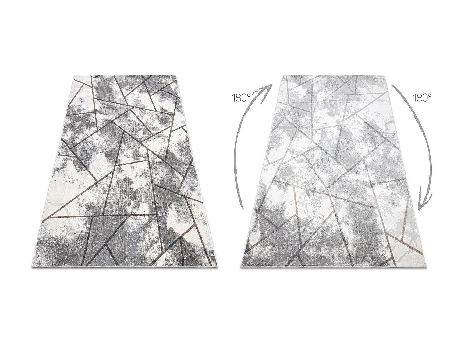 Tapijt NOBLE modern 1518 67 Versleten , geometrisch , Structureel, twe 160x220 cm