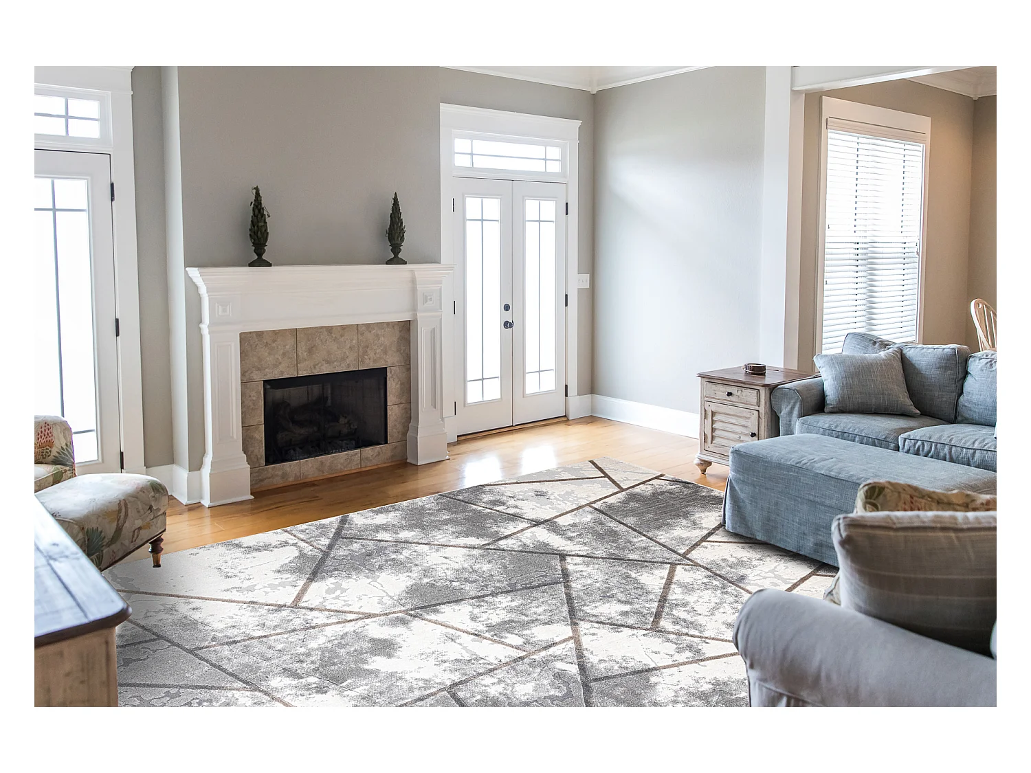 Tapijt NOBLE modern 1518 67 Versleten , geometrisch , Structureel, twe 160x220 cm