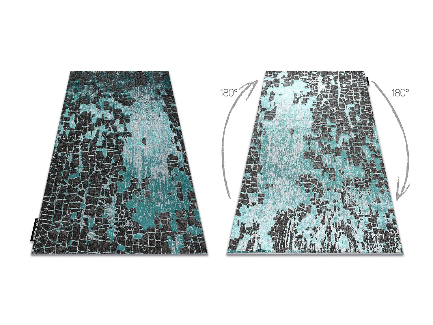 Tapis DE LUXE moderne 2079 vintage - Structural vert / anthracite 160x220 cm