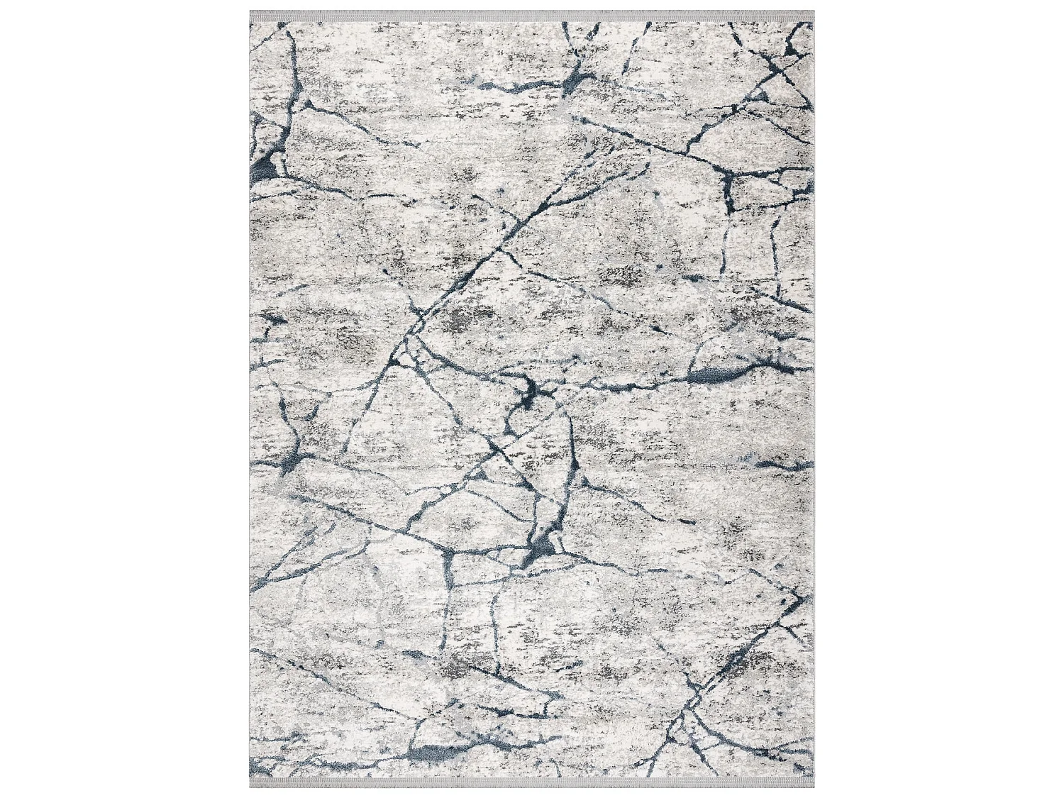 Tapis TULS structural, franges 51320 moderne, Marbre ivoire / bleu 180x270 cm