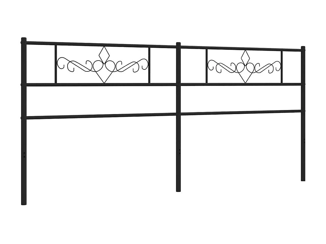 Cabeceira de cama 200 cm metal preto PT682296