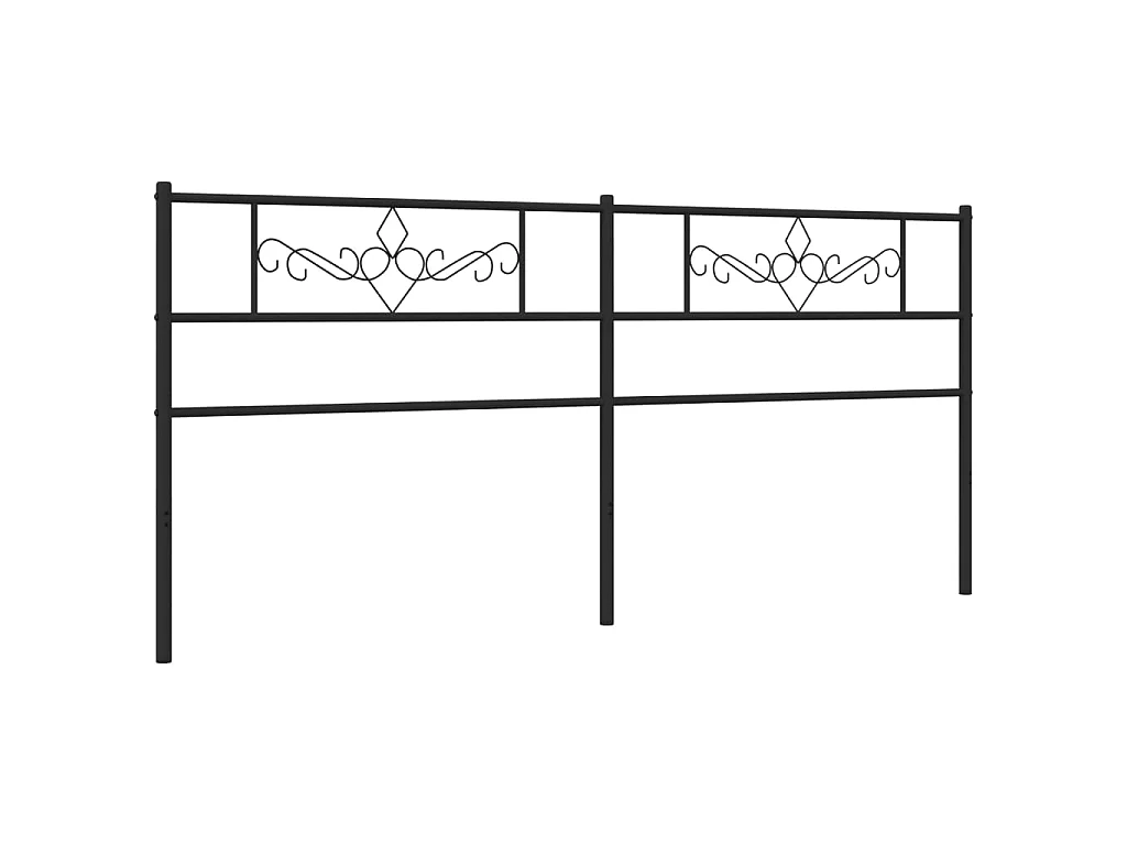 Tête de lit métal noir 200 cm POI31876 BonneVie Meuble