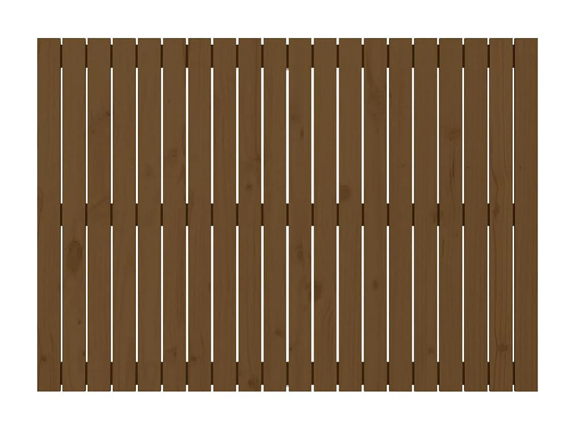 Tête de lit murale Marron miel 127,5x3x90 cm Bois massif de pin POI16031 BonneVie Meuble