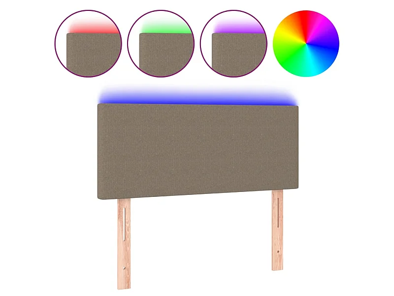 Tête de lit à LED Taupe 100x5x78/88 cm Tissu POI26994 BonneVie Meuble