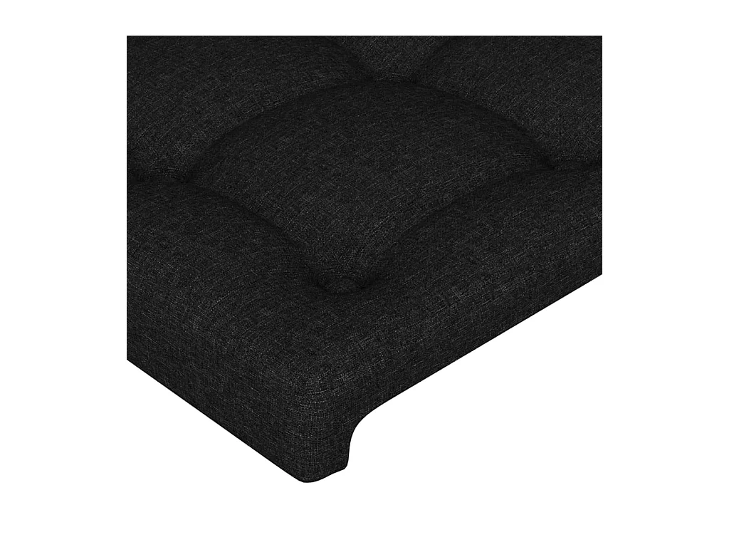 Tête de lit à LED Noir 147x16x118,128 cm Tissu LKC61149 BonneVie Meuble
