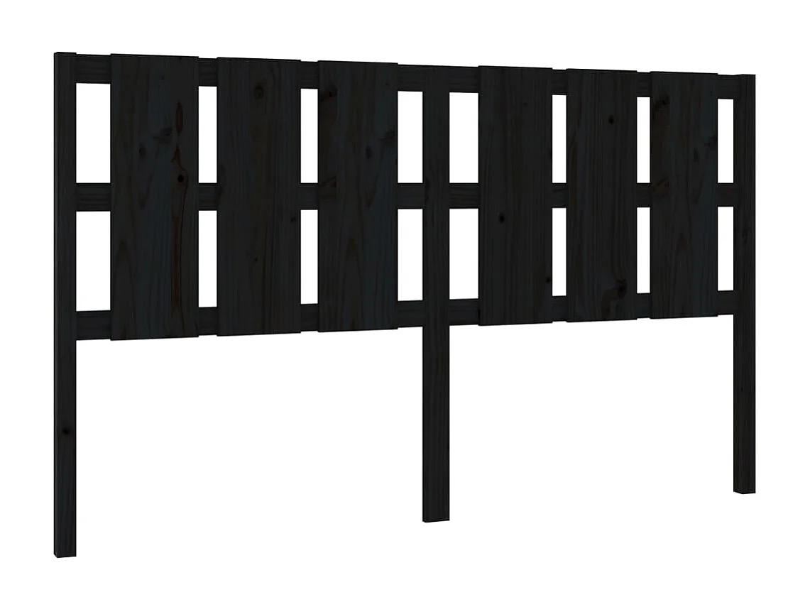 Tête de lit Noir 165,5x4x100 cm Bois massif de pin POI10678 BonneVie Meuble