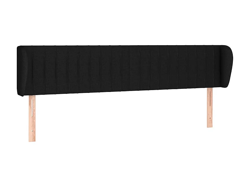 Testiera | Testata del letto ad Orecchio Nera 183x23x78/88 cm in Tessuto