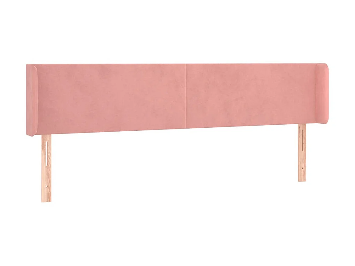 Tête de lit avec oreilles Rose 183x16x78/88 cm Velours POI84130 BonneVie Meuble