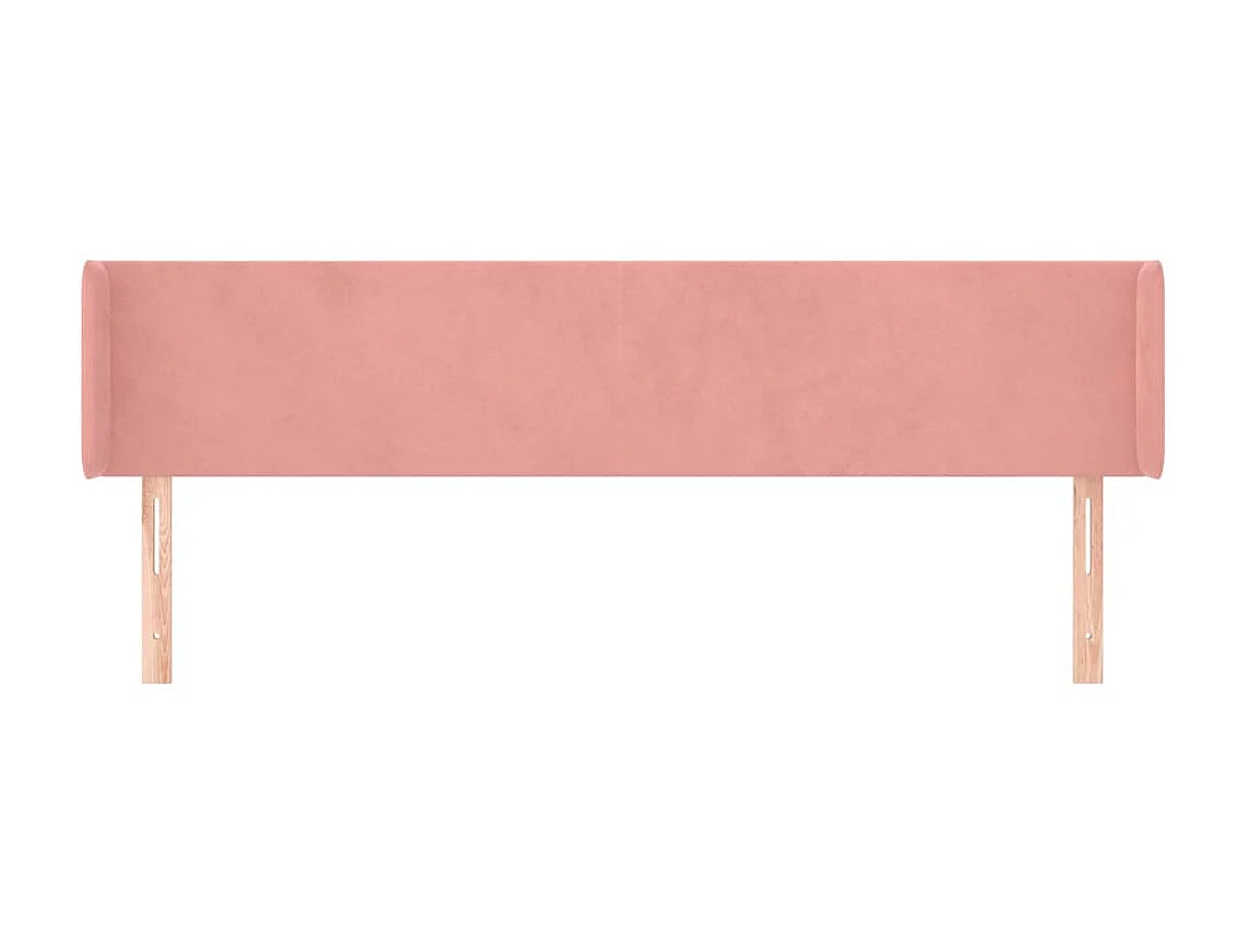 Tête de lit avec oreilles Rose 183x16x78/88 cm Velours POI84130 BonneVie Meuble