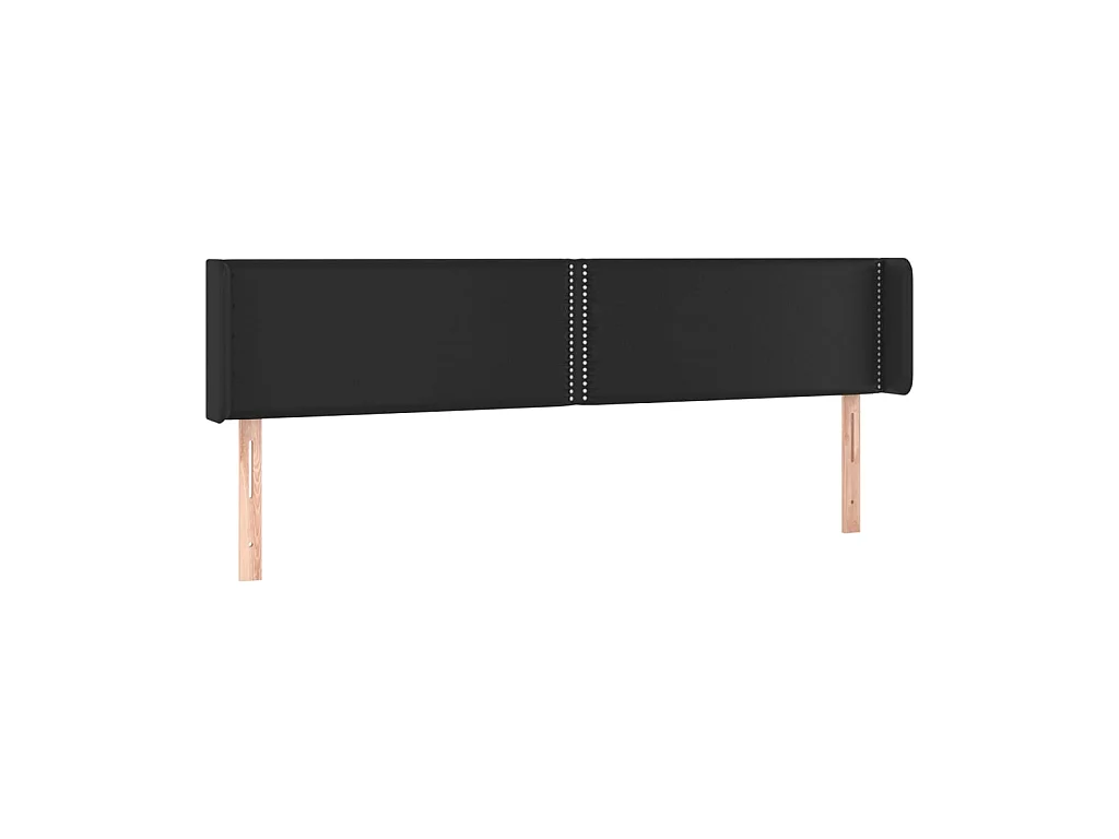 Tête de lit avec oreilles Noir 163x16x78/88 cm Similicuir POI15165 BonneVie Meuble