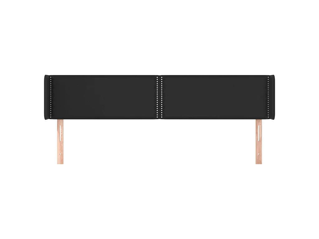 Tête de lit avec oreilles Noir 163x16x78/88 cm Similicuir POI15165 BonneVie Meuble