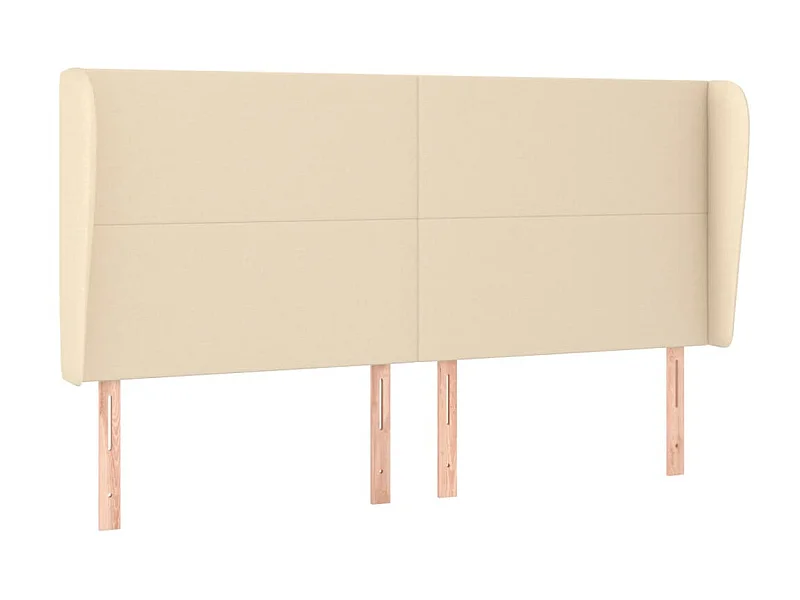 Kopfteil,Bettkopfteil mit Ohren Creme 183x23x118/128 cm Stoff -gkd682020