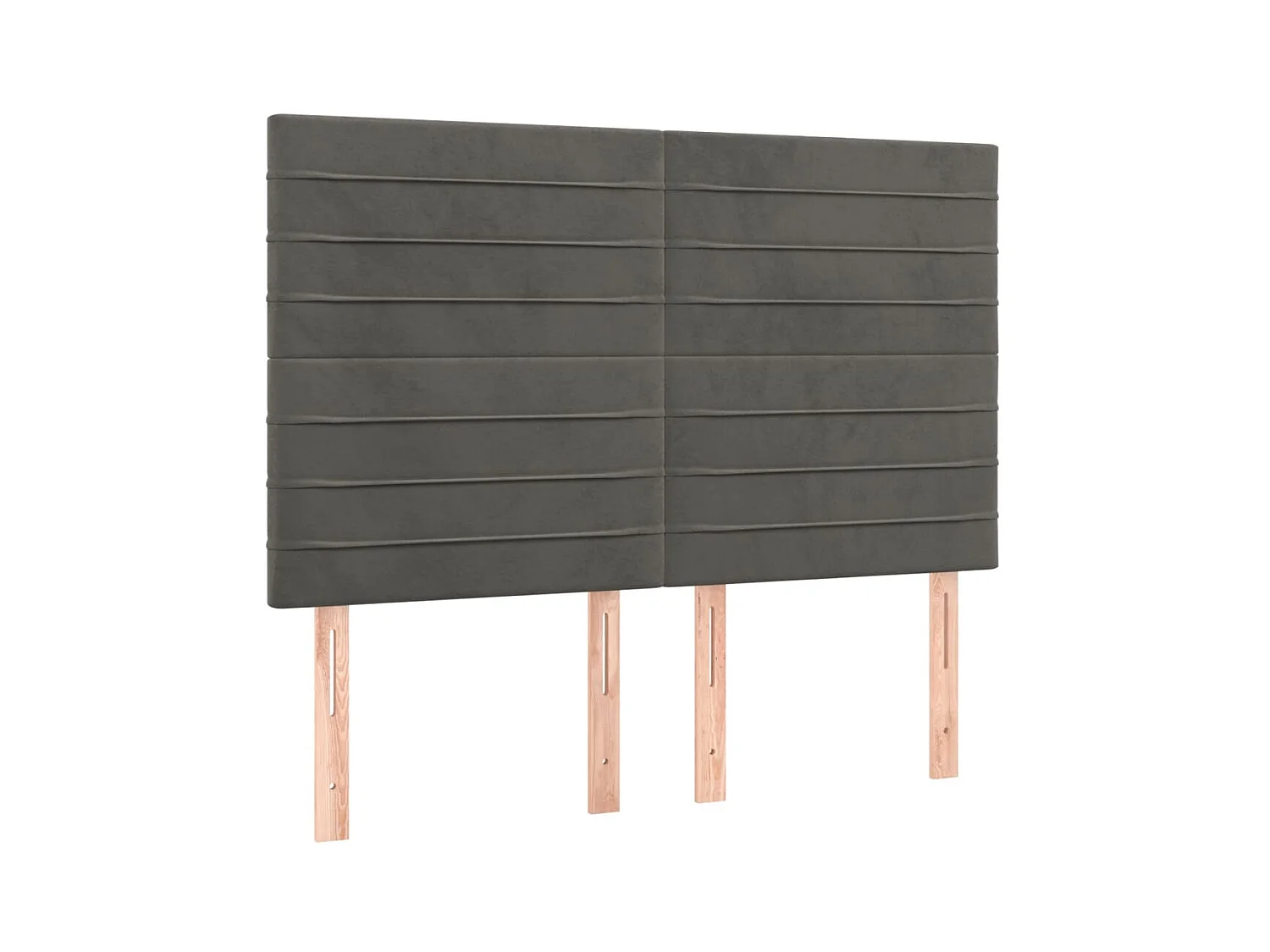 Cabeceros 4 unidades terciopelo gris oscuro 72x5x78/88 cm ES11660