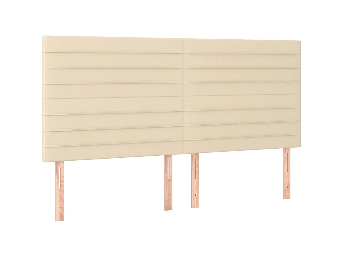Têtes de lit 4 pcs Crème 100x5x78/88 cm Tissu POI41898 BonneVie Meuble