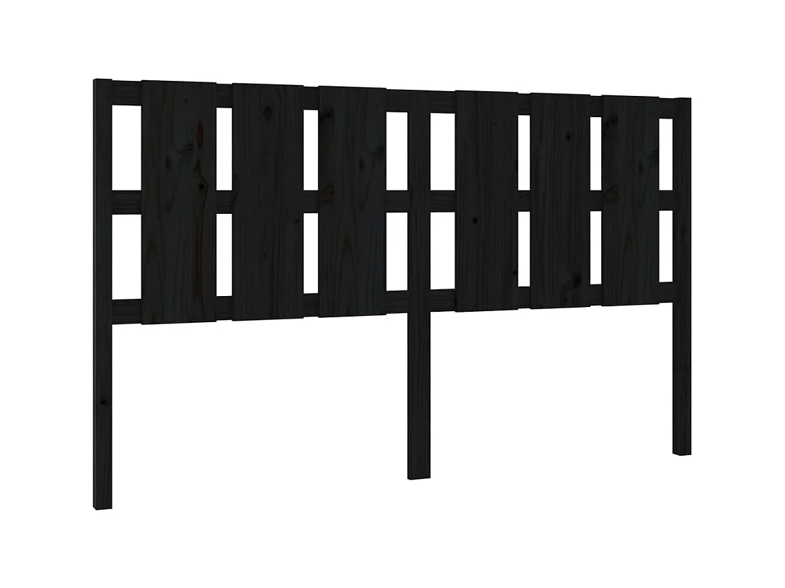 Tête de lit Noir 185,5x4x100 cm Bois massif de pin POI30778 BonneVie Meuble