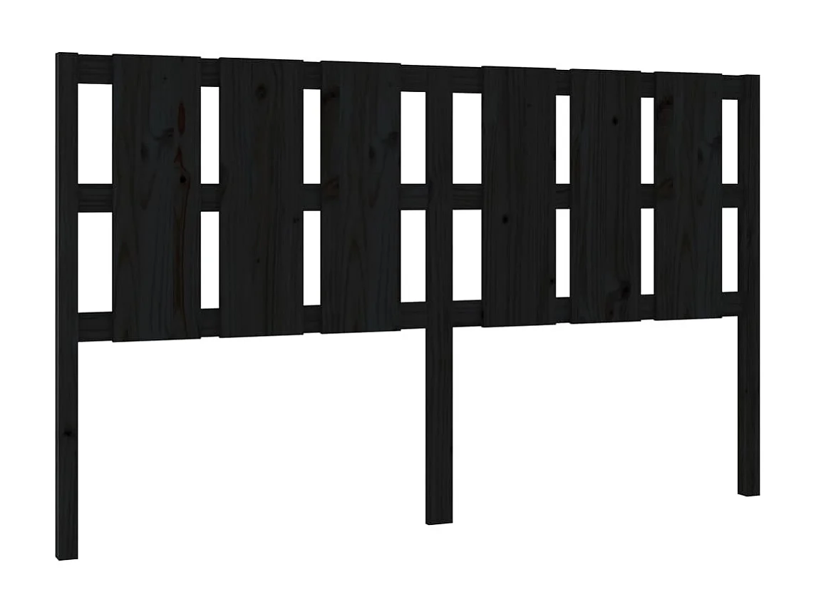 Tête de lit Noir 185,5x4x100 cm Bois massif de pin POI30778 BonneVie Meuble