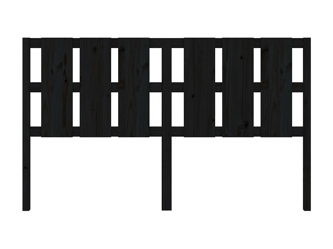 Tête de lit Noir 185,5x4x100 cm Bois massif de pin POI30778 BonneVie Meuble