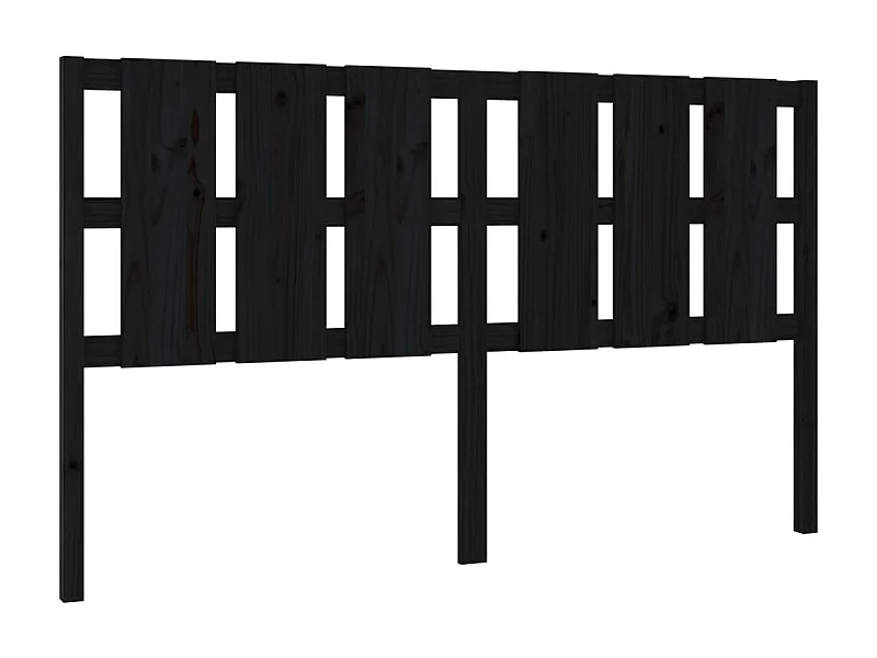 Hoofdbord 185,5x4x100 cm massief grenenhout zwart NL498353