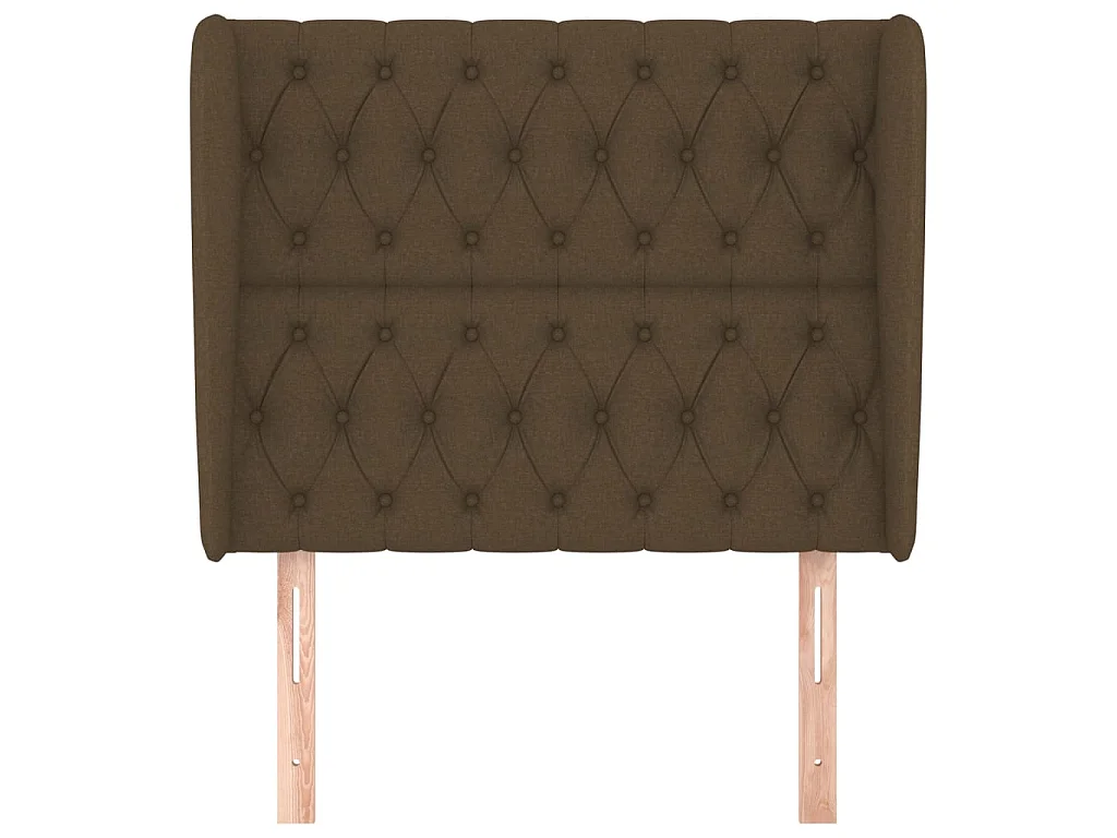 Kopfteil,Bettkopfteil mit Ohren Dunkelbraun 103x23x118/128 cm Stoff -gkd410259