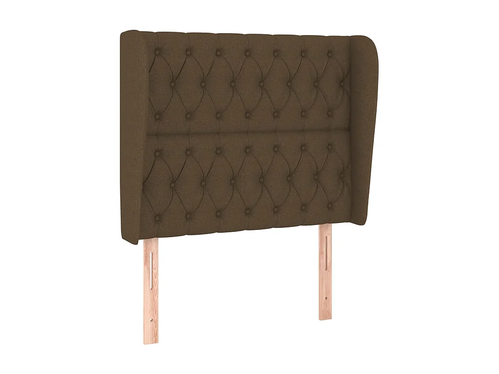 Tête de lit avec oreilles Marron foncé 103x23x118/128 cm Tissu POI35769 BonneVie Meuble