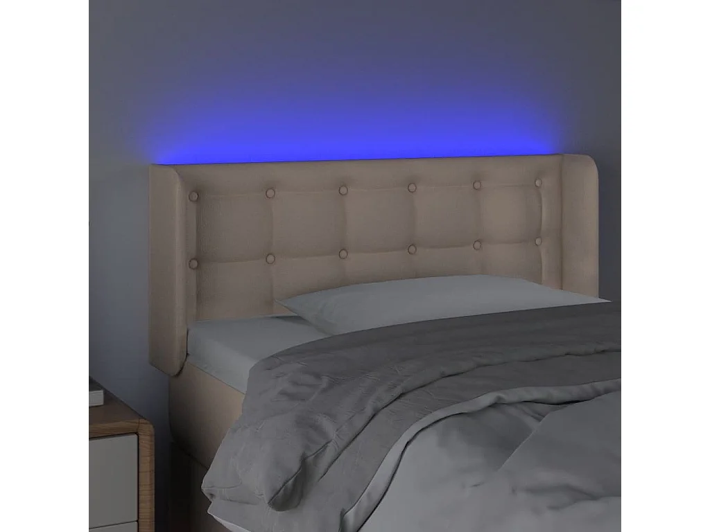 Hoofdbord LED 103x16x78/88 cm kunstleer cappuccinokleurig NL855182