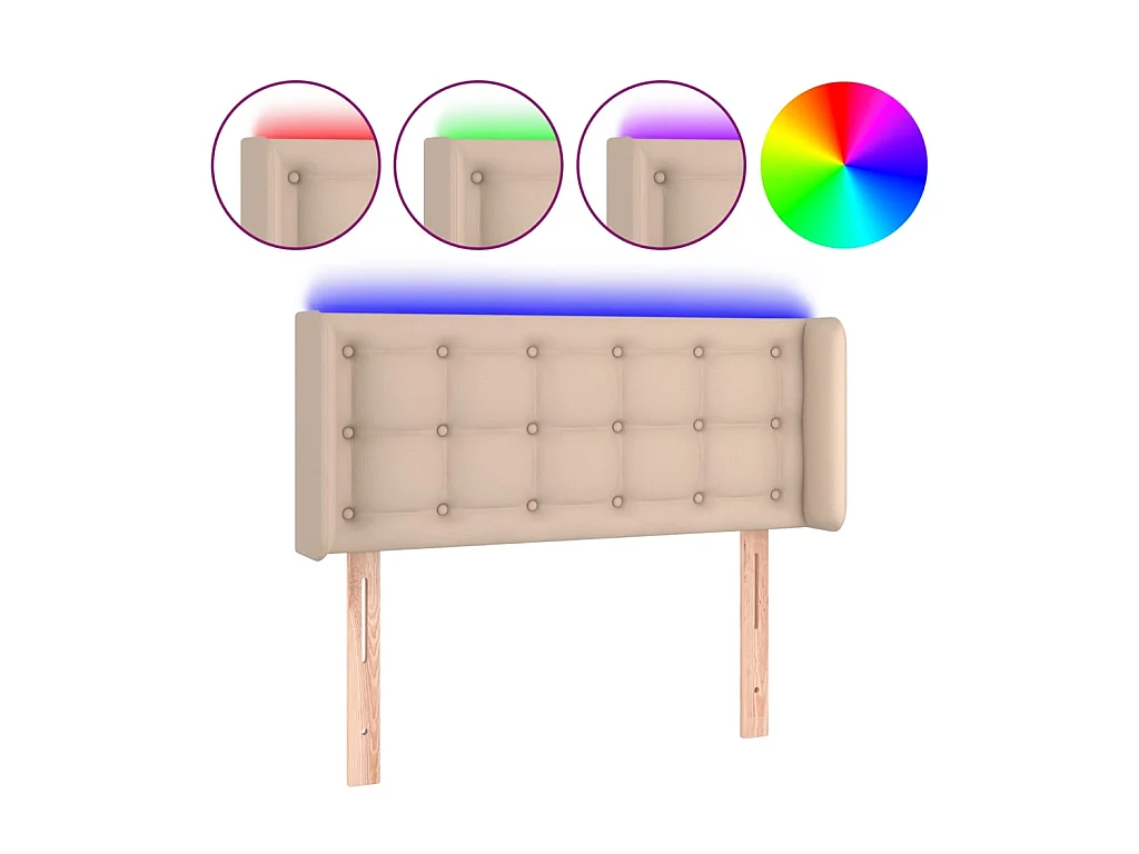 Tête de lit à LED Cappuccino 103x16x78/88 cm Similicuir POI10403 BonneVie Meuble