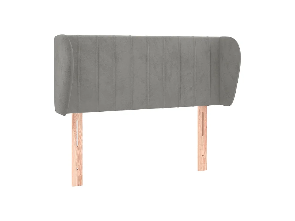 Kopfteil,Bettkopfteil mit Ohren Hellgrau 93x23x78/88 cm Samt -gkd300924
