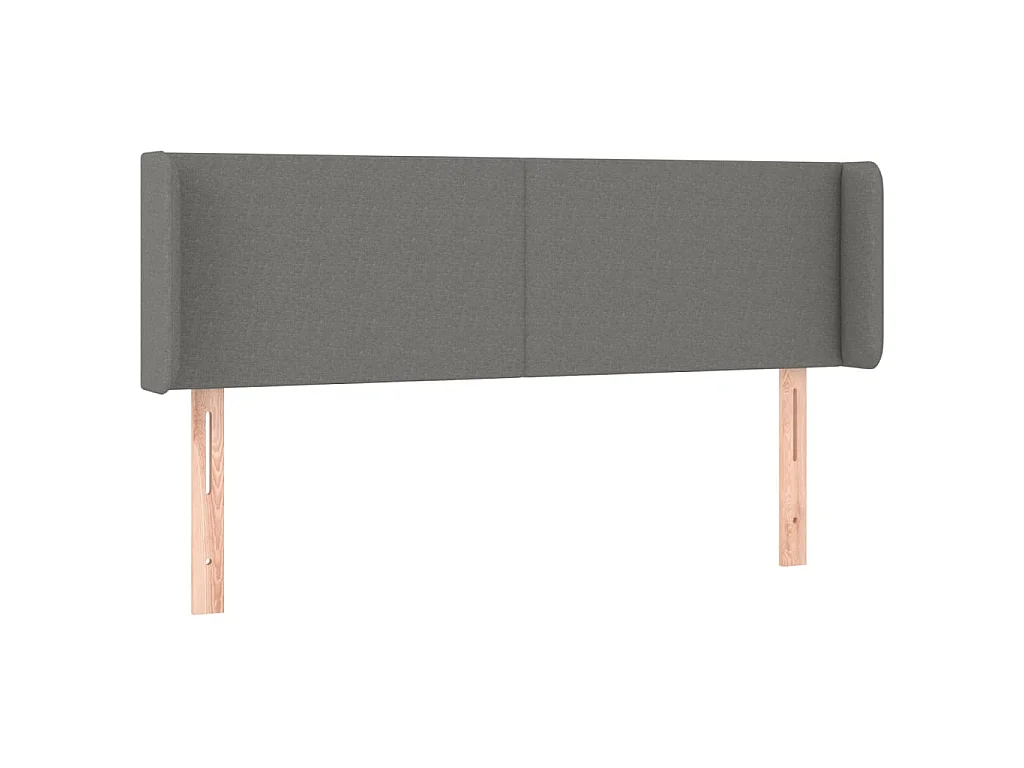 Tête de lit avec oreilles Gris foncé 147x16x78/88 cm Tissu POI72058 BonneVie Meuble
