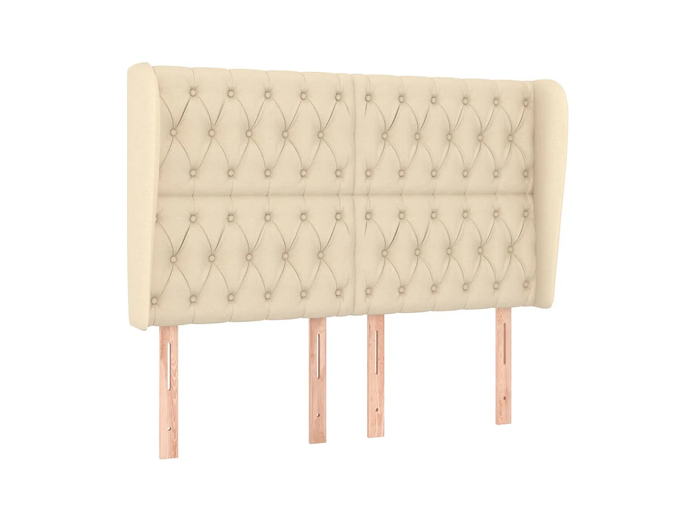 Tête de lit avec oreilles Crème 163x23x118/128 cm Tissu POI50779 BonneVie Meuble