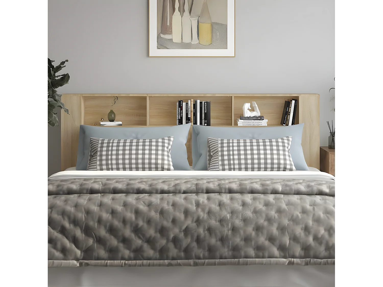 Mueble cabecero color roble Sonoma 220x18,5x104,5 cm ES57297