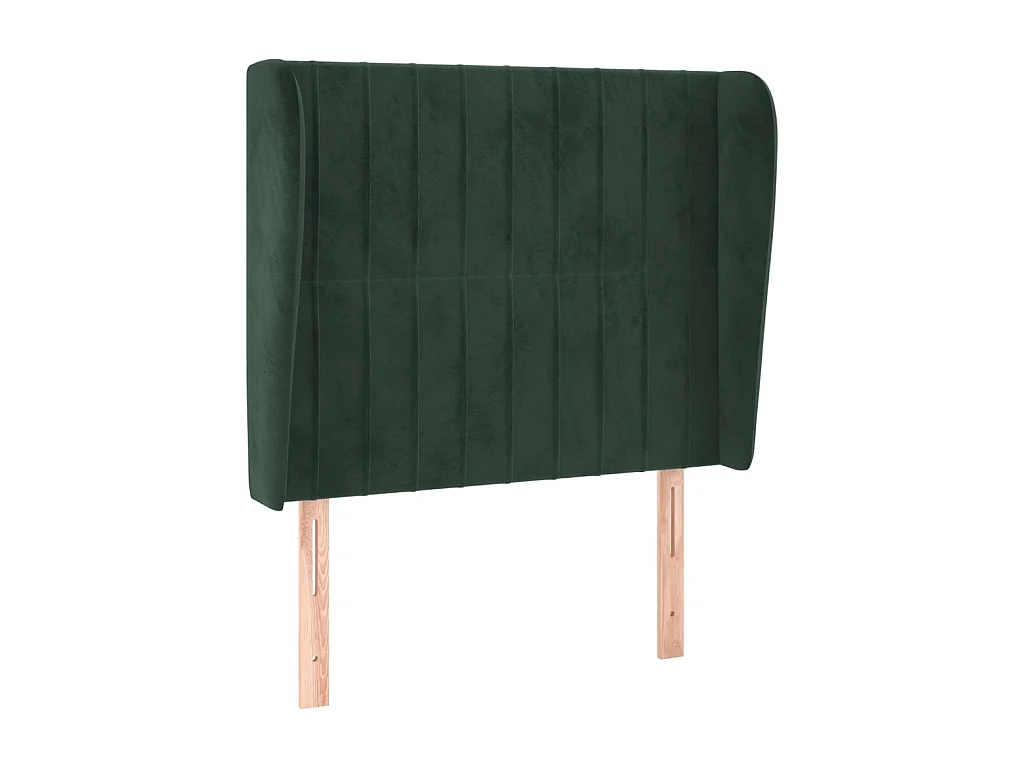 Testiera | Testata del letto ad Orecchio Verde Scuro 83x23x118/128 cm in Velluto