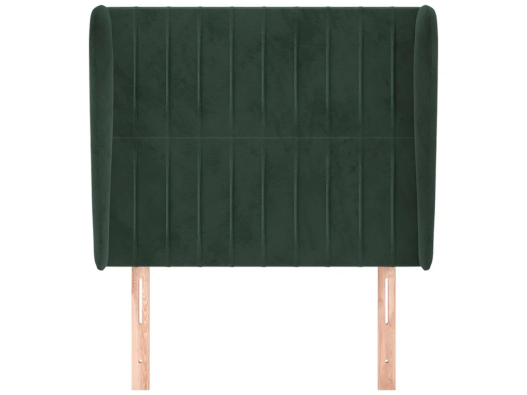 Tête de lit avec oreilles Vert foncé 83x23x118/128 cm Velours POI50153 BonneVie Meuble