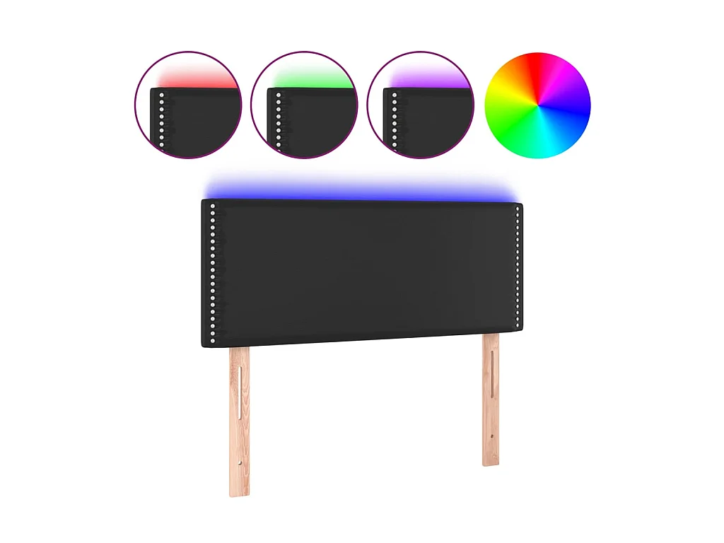 Tête de lit à LED Noir 80x5x78/88 cm Similicuir POI25538 BonneVie Meuble